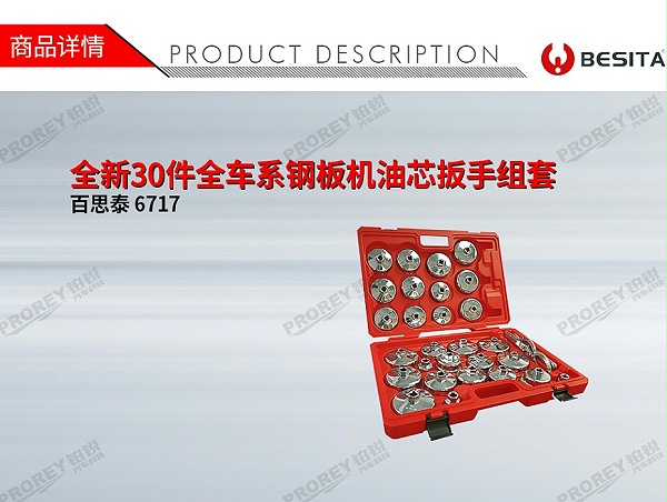 GW-130030334-百思泰 6717 全新30件全车系钢板机油芯扳手组套-1