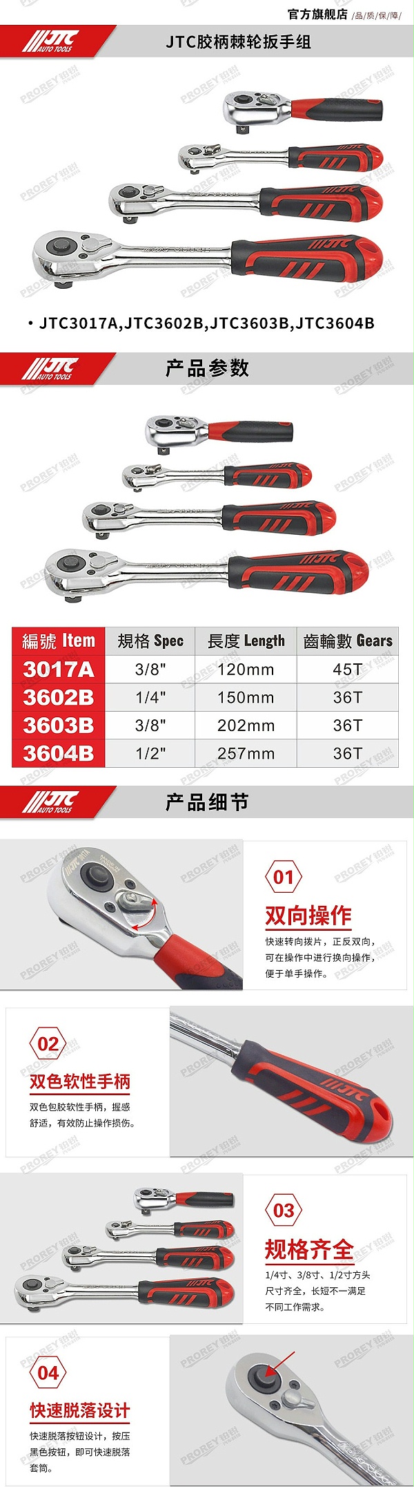 GW-130032174-JTC-3602b-胶柄棘轮扳手1-4英寸-2