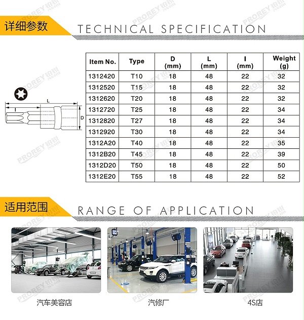 GW-130036188-飞鹰 1312420 38英寸xL48旋具套筒 星型 T10-2