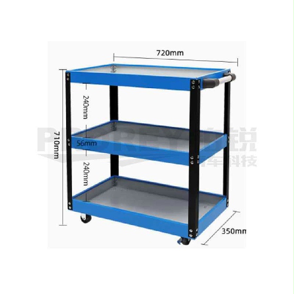 GREENER 绿林 720*710*350mm 三层零件存储手推车（蓝白）