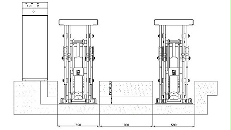 路斯霸SPL4500RL双柱举升机地基图