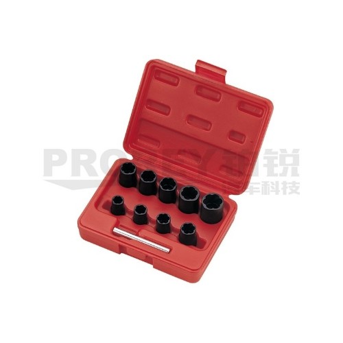 TJG B1338 10PCS 3/8英寸反牙套筒工具组(螺旋式)