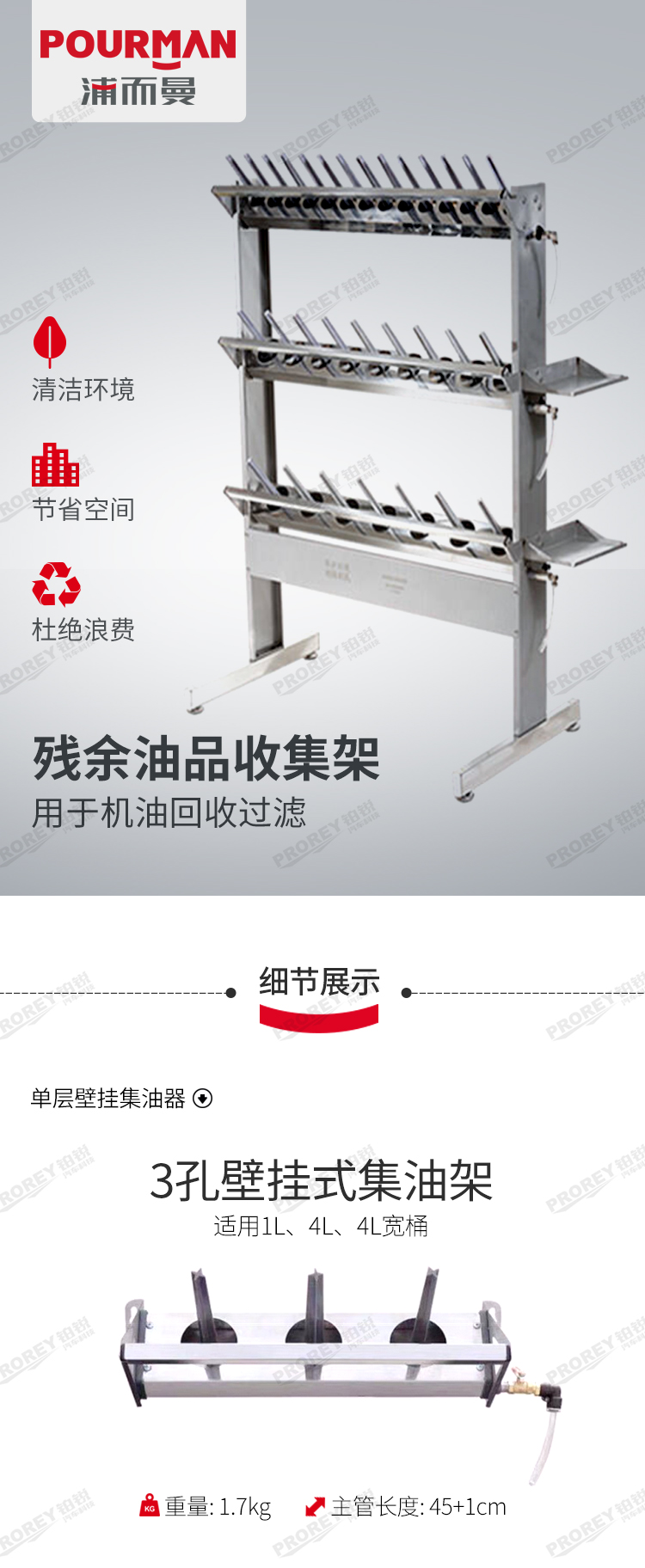 GW-170020063-POURMAN浦而曼 三层39孔（13+13+13） 残余油品收集架残油架-1