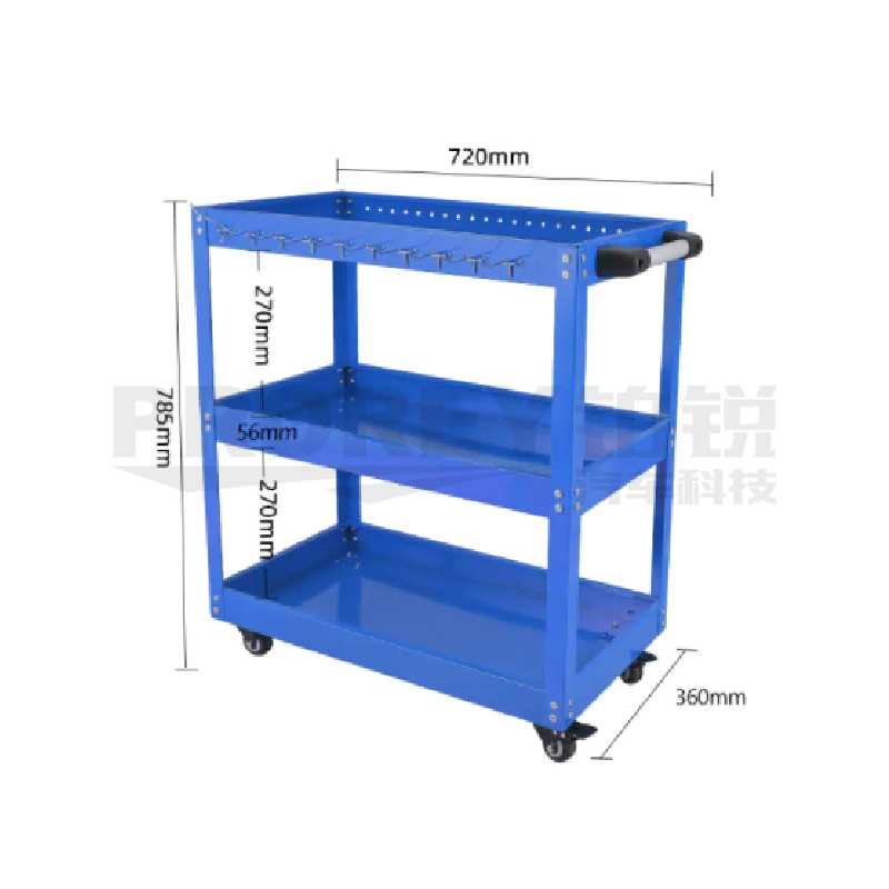 GREENER 绿林 720*785*360MM 三层零件存储手推车（蓝色）