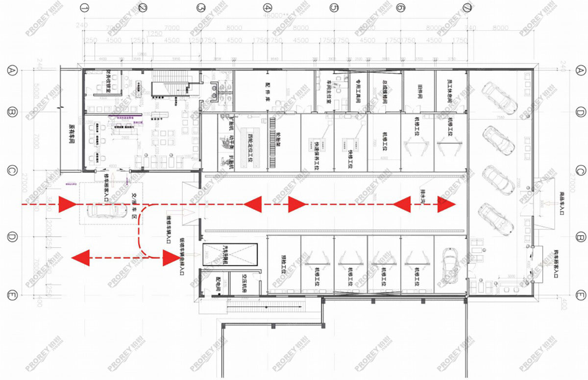 400平米汽修厂布局图图片