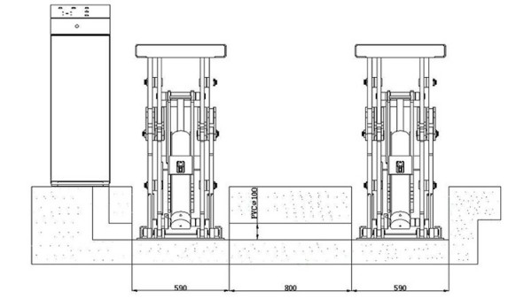 路斯霸SPL4500RL双柱举升机地基图