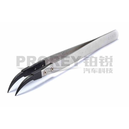 世达 03163 防静电弯头镊子130mm