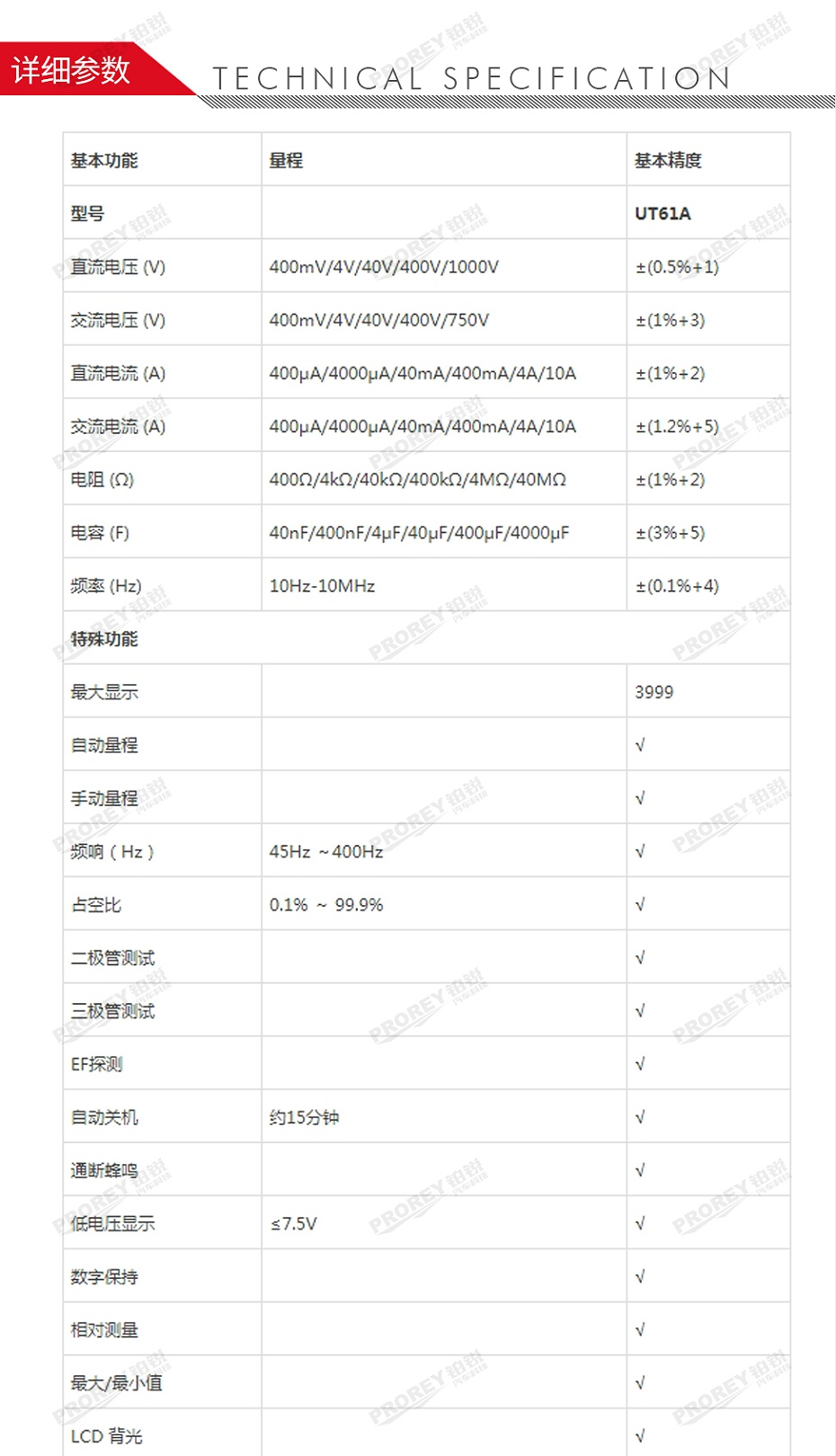 GW-120030040-优利德 UT61A 数字万用表-2